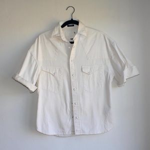 R13 cotton western button up top